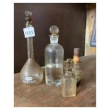 VINTAGE PYREX GLASS APOTHECARY BOTTLES - SET OF
