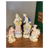 PORCELAIN FIGURINE COLLECTION - FOUR HAND-PAINTED