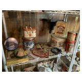 VINTAGE HOLIDAY TINS AND KITCHEN CANISTERS -