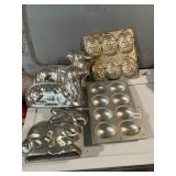 VINTAGE METAL BAKING MOLDS - 2 LAMB MOLDS, RABBIT