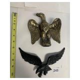 BRASS-TONE METAL EAGLE FINIAL, BLACK METAL EAGLE