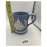 WEDGWOOD BLUE JASPERWARE TANKARD, CHRISTMAS 1972,