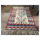 KILIM STYLE RUNNER RUG, TREE OF LIFE MOTIF,