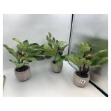 POTTED ARTIFICIAL FIG PLANTS, FAUX FRUIT,