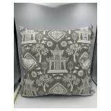DAHLIA & GRACE DECORATIVE PILLOW, GREY & WHITE