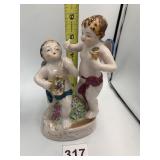 OCCUPIED JAPAN PORCELAIN CHERUB FIGURINE W/ GILT