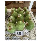 GREEN BEES WAX CANDLE W/ HIVE TEXTURE, BEE