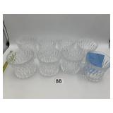 CLEAR PRESSED GLASS DRINKING GLASSES, DIAMOND