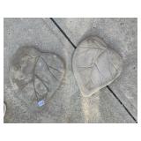 CONCRETE LEAF-SHAPED STEPPING STONES, EMBOSSED