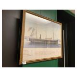 U.S. STEAMER CUSHINGHEAD SHIP PRINT, ARCHIVAL