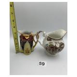 GERMANY PORCELAIN GILT CREAMER, BROWN