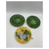 VIETRI CERAMIC PLATE, YELLOW MORNING GLORY
