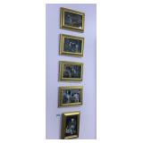FRAMED MINIATURE OIL PAINTINGS, DOG SUBJECTS,