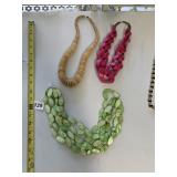 ASSORTED FASHION NECKLACES, INCL HOT PINK CHAIN,