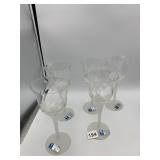 CRYSTAL LUXUS HAND MADE WINE GLASSES, HAMMERED