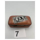 LIMOGES PORCELAIN HINGED BOX, FRENCH STAMP