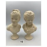 CLASSICAL STYLE CHILD BUSTS, CAST RESIN, PR
