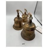 ZAKI INTERNATIONAL DECORATIVE BELLS, BRONZE-TONE