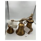 OLD WORLD DECORATIVE BELLS, ANTIQUED BRONZE