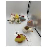 FELTED ANIMAL ORNAMENTS, EASTER THEME, MIXED