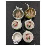 BLOWN GLASS CHRISTMAS ORNAMENTS, OPEN DESIGN,