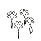 WROUGHT IRON ORNATE SCROLLED WALL BRACKETS.