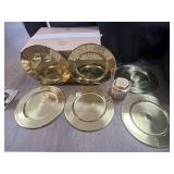 GOLD-TONE CHARGER PLATES, OVAL & ROUND, HERSHEY