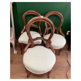 CARVED WOOD SIDE CHAIRS, UPHOLSTERED SEATS,