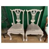 ROCOCO REVIVAL STYLE PAINTED WOOD DINING CHAIRS,