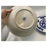 IMARI JAPAN BLUE & WHITE PORCELAIN BOWL, OVAL