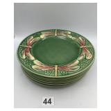 BORDALLO PINHEIRO PLATES, GREEN GLAZE, RAISED