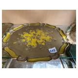 GILT DECORATIVE TRAYS, ORNATE SCROLLWORK,