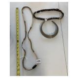 ASSORTED JEWELRY, BRAIDED CAMOUFLAGE NECKLACE,