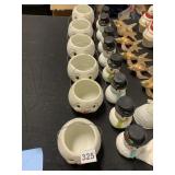 VINTAGE STYLE GLITTER SNOWMAN CANDY PAILS W/ WIRE