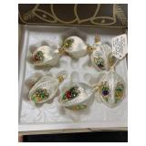 GLASS DREIDEL ORNAMENTS, BOXED SET, GOLD-TONE