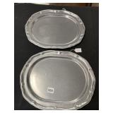 CARSON PEWTER OVAL SERVING PLATTERS, HANDCAST