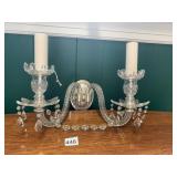 DOUBLE-ARM CRYSTAL-STYLE WALL SCONCE, GLASS