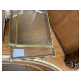 BRASS-TONE METAL & GLASS FLOATING PICTURE FRAMES