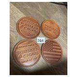 SUGARHOUSE GOODS LEATHER COASTERS, EMBOSSED