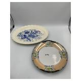 NORITAKE HANDPAINTED SERVING PLATE W/ HANDLES,