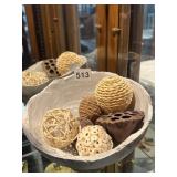 DECORATIVE BOWL W/ NATURAL POTPOURRI FILLER,
