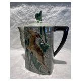 MADE IN JAPAN CERAMIC TEAPOT, EMBOSSED GAZELLE