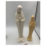 W. GERMANY RELIGIOUS CERAMIC FIGURINES, CRACKLED