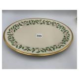 LENOX HOLIDAY BONE CHINA OVAL SERVING PLATTER W/