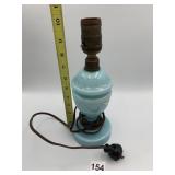 CZECHOSLOVAKIA VTG MILK GLASS TABLE LAMP W/ GOLD