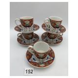 TAKAHASHI PORCELAIN CUP AND SAUCER SET, ORANGE