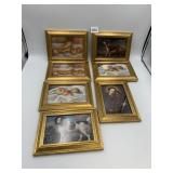 FOLDING FRAMED ART PRINTS, MIXED SUBJECTS,