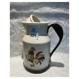 METLOX POPPYTRAIL CERAMIC ROOSTER PITCHER, BROWN