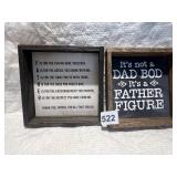 HANGOUT HOME DECORATIVE SIGNS, FATHER THEMED WOOD