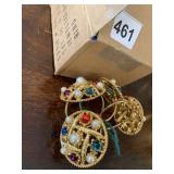 JEWELLED NAPKIN RING, GOLD-TONE METAL, FAUX